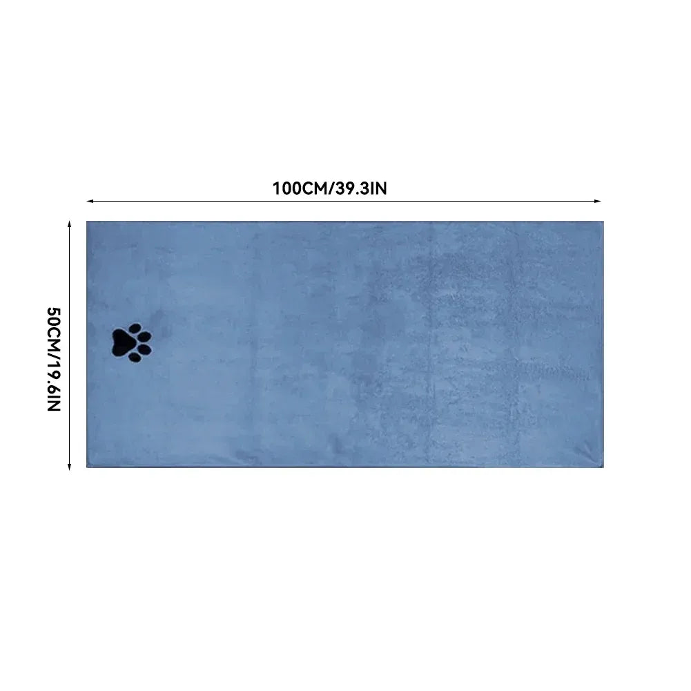 Blue towel in the large 50 x 100 cm size