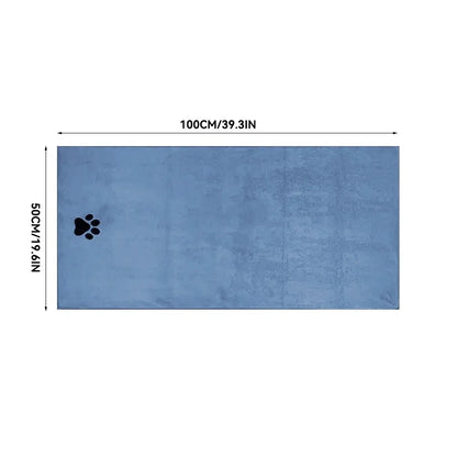 Blue towel in the large 50 x 100 cm size