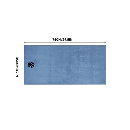 Blue towel in the small 35 x 75 cm size