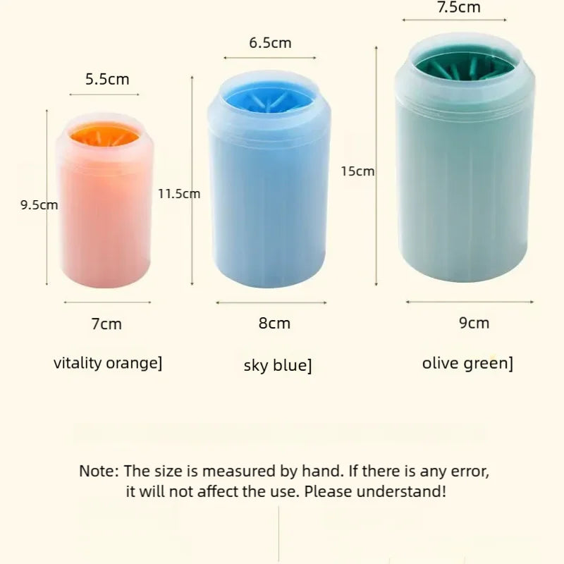 Size chart: small 9.5 cm, medium 11.5 cm and large 15 cm cup heights