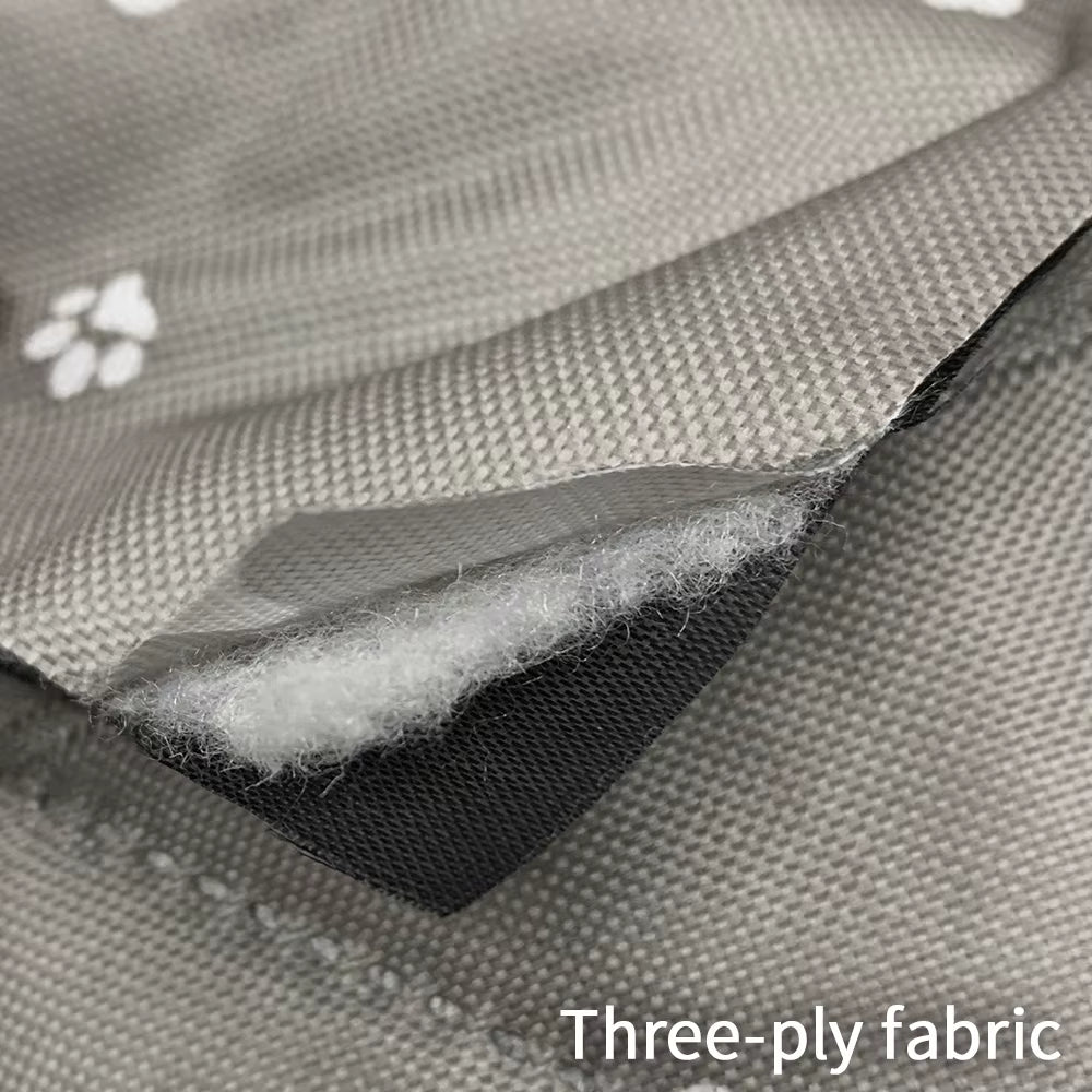 Cut-away view showing the three fabric layers inside the liner